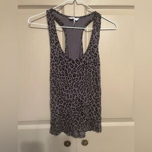 Kirra Black Racerback Tank Top with Leopard Print